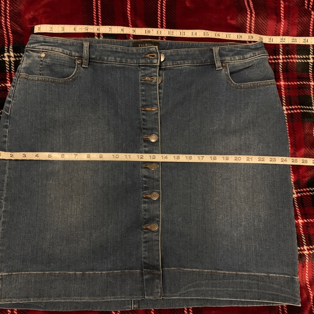 Talbots Women's Petite Denim Button-Front Skirt - Size 18WP - EUC